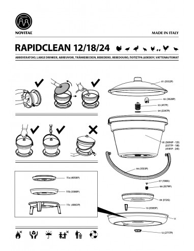 Abbeveratoio serbatoio RAPID CLEAN LT 24 - Pulcini