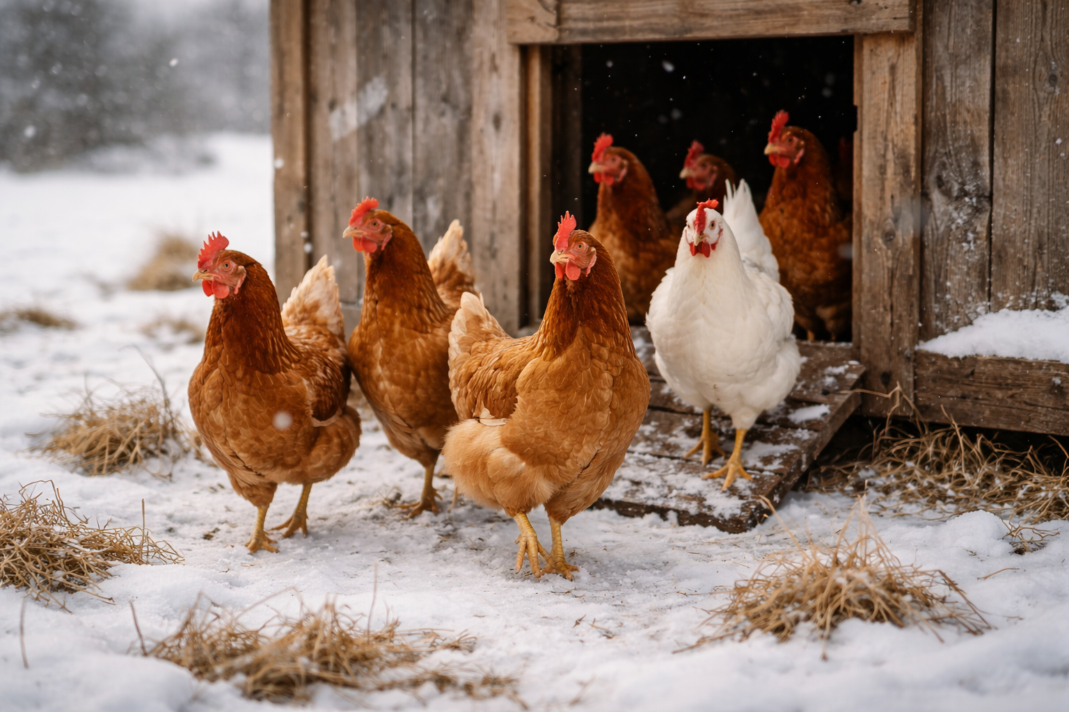 El gallinero en invierno